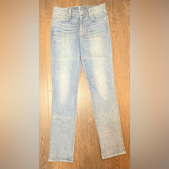7 For All Mankind Blue Skinny Jeans Size 29 - Picture 1 of 7